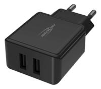 Ansmann HomeCharger HC212 USB-oplader 12 W 2x USB-A Zwart Binnen - thumbnail