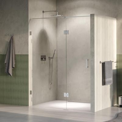 Brauer Void - Nisdeur - 2-Delig - Helder Glas - 160 x 200 cm - Omkeerbaar - met Draaideur 70 cm - Aan Glas - incl. Glascoating - PVD RVS-Kleurig