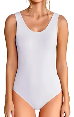 J&C body - bodystocking dames naadloos - Body wit - Bodysuit zwart zonder mouwen - Naadloos