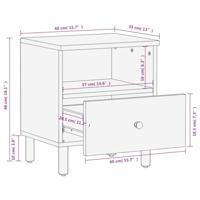 Nachtkastjes 2 st 40x33x46 cm massief mangohout zwart - thumbnail