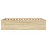 Bedframe bewerkt hout sonoma eikenkleurig 140x190 cm - thumbnail