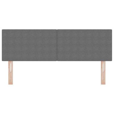 LED Hoofdbord met LED-striplichten Lichtgrijs 160 cm Polyester