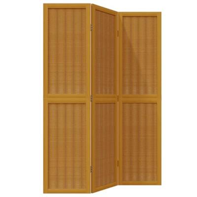 Kamerscherm met 3 panelen massief paulowniahout bruin