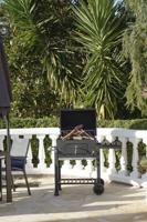 Houtskoolbarbecue met Deksel en Wielen DKD Home Decor Zwart Metaal Staal 140 x 60 x 108 cm (140 x 60 x 108 cm) - thumbnail