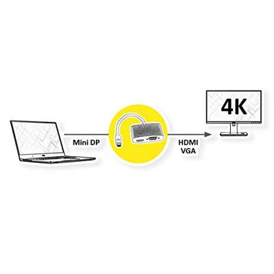 Roline 12.03.3161 DisplayPort-kabel Mini-displayport / VGA Adapterkabel Mini DisplayPort-stekker, VGA-bus 15-polig 0.10 m Zilver (metallic) Roline 12.03.3161 DisplayPort-kabel Mini-displayport / VGA Adapterkabel Mini DisplayPort-stekker, VGA-bus 15-polig 0.10 m Zilver (metallic)