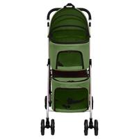 VidaXL Hondenwagen 2-laags inklapbaar 83x48x97 cm oxford stof groen - thumbnail
