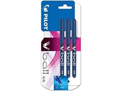 Rollerpen pilot v-ball 05 fijn 3st blauw