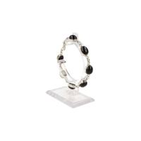 Zilveren Ovalen Armband Onyx - thumbnail
