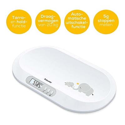 Beurer BY 90 Babyweegschaal Digitaal Weegbereik (max.): 20 kg Wit
