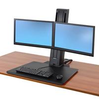 ERGOTRON WorkFit-SR Dual Monitor Sit-Stand Desktop Werkstation zwart tot 61cm 24inch displays tot 11,4 kg. Til tot 58cm - thumbnail