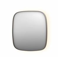 Spiegel INK SP30 100x4x100 cm incl. Indirect LED-Verlichting Rondom en Spiegelverwarming Geborsteld RVS - thumbnail