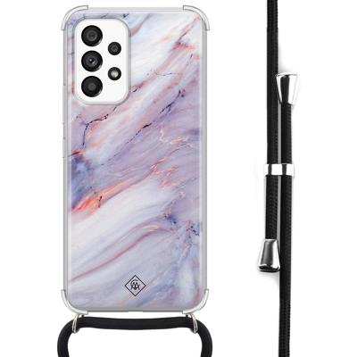 Samsung Galaxy A53 hoesje met koord - Marmer paars Samsung Galaxy A53 hoesje met koord - Marmer paars