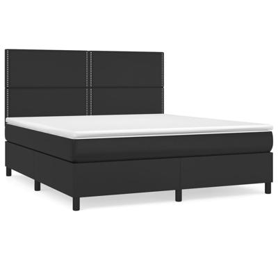 Boxspring met matras kunstleer zwart 180x200 cm - thumbnail