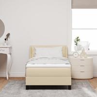 Boxspring Bed met Matras in Crème, 90 x 200 cm, Stof - thumbnail