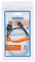 Manhattan USB-kabel USB 2.0 USB-A stekker, USB-C stekker 0.50 m Zwart 354912 - thumbnail