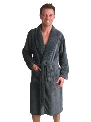 Groene badjas blauw met zigzag - fleece-s Groene badjas blauw met zigzag - fleece-s