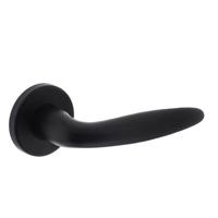 Intersteel Gatdeel rechts deurkruk Sigaar op rozet - mat zwart - thumbnail