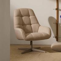 Kave Home Draaifauteuil 'Jaspe' Structuurstof, kleur Beige - thumbnail