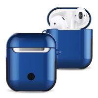 Gelakt PC Bluetooth koptelefoon Case anti-verloren opbergtas voor Apple AirPods 1/2 (blauw) - thumbnail