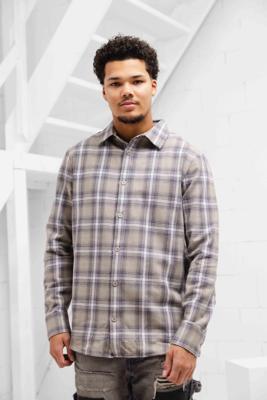 Pure Path Twill Checked Overhemd Heren Bruin - Maat M - Kleur: Bruin | Soccerfanshop
