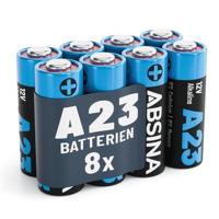 ABSINA 8X batterij A23 voor garagedeuropeners en meer - 23A 12V alkalische batterij lekvrij & met lange houdbaarheid - A23S 12V batterij, 12V 23A batterij, L1028 23A 12V batterij, V23GA - thumbnail