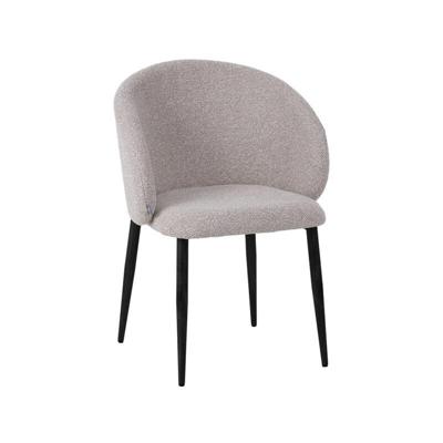 LABEL51 Eetkamerstoel Yuki - Naturel - Royal Boucle - Taupe Metalen Frame