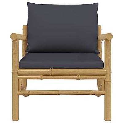 Tuinstoelen 2 st met donkergrijze kussens bamboe