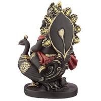 Ganesh beeldje met Pijp en Pauwhaan - thumbnail