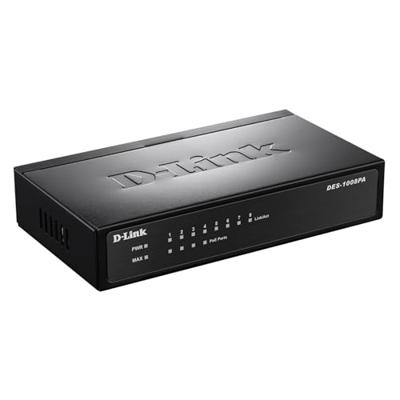 D-Link DES-1008PA Netwerk switch 8 poorten 100 MBit/s PoE-functie D-Link DES-1008PA Netwerk switch 8 poorten 100 MBit/s PoE-functie