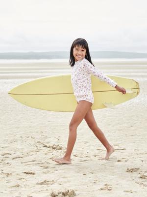 Anti-UV zwemset meisjes T-shirt + broekje ecru Anti-UV zwemset meisjes T-shirt + broekje ecru