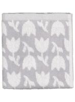 HEMA Keukendoek - 50 x 50 - katoen - wit/grijs bloemen (lichtgrijs) - thumbnail