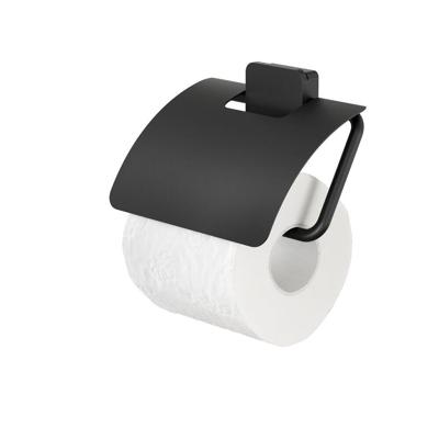Toiletrolhouder Geesa Topaz Met Klep Mat Zwart Geesa