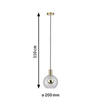 Paulmann Esben 79725 Hanglamp LED E27 20 W Transparant, Messing (geborsteld) - thumbnail