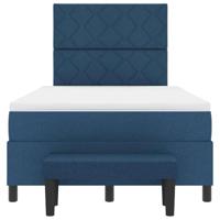 Boxspring bed met matras met hoofdeinde Blauw 120 x 190 cm Stof - thumbnail