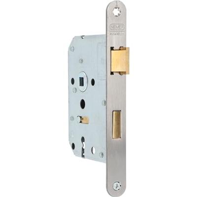 Nemef 1266 Deurslot | DM50mm | S55mm | krukgat 8mm | voorplaat RVS 20x174mm afgerond | messing dag- en nachtschoot | 2 sleutels | DR 1+3/2+4 - Nemef 1266 Deurslot | DM50mm | S55mm | krukgat 8mm | voorplaat RVS 20x174mm afgerond | messing dag- en nachtschoot | 2 sleutels | DR 1+3/2+4 -