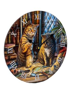 Lisa Parker Purrlock Holmes Kat Bedrukte Klok