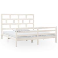 Bedframe massief hout wit 180x200 cm - thumbnail