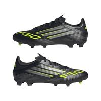 adidas F50 League Gras / Kunstgras Voetbalschoenen (MG) Zwart Zilver Neongeel - thumbnail