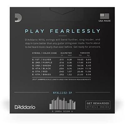 D&apos;Addario NYXL1152-3P 11-52 Medium Top Heavy Bottom Nickel Wound snaren voor elektrische gitaar (3 sets) - thumbnail
