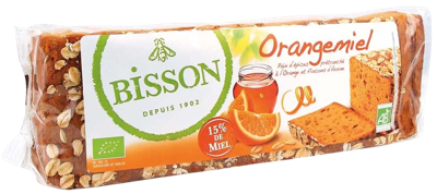 Bisson Orangemiel honingkoek sinaasappel voorgesneden bio 300 Gram Bisson Orangemiel honingkoek sinaasappel voorgesneden bio 300 Gram