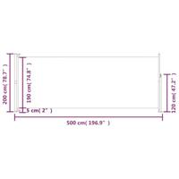 VidaXL Tuinscherm uittrekbaar 200x500 cm zwart - thumbnail