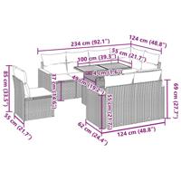 9-delige Loungeset met kussens poly rattan acacia zwart - thumbnail