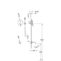 Badkraan Inbouw Tres Study Exclusive met Staafhanddouche, Wanduitloop en Mengkraan Rapid Box Rosé Goud Tres - thumbnail