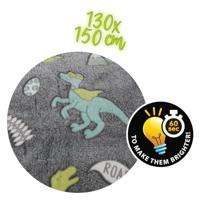 Deken dino Glow In The Dark 130x150cm - thumbnail
