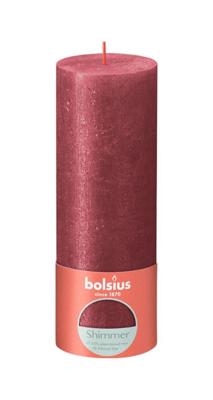 Bolsius shimmer rustiekkaars 190/68 rood