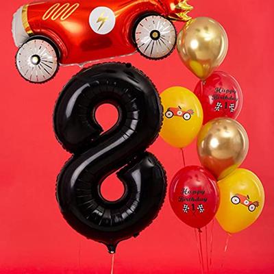 Folieballon Cijfer 8 Zwart (86cm)