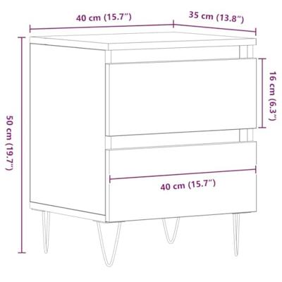 Nachtkastje 2 pcs artisanaal eikenkleurig 40 x 35 x 50 cm