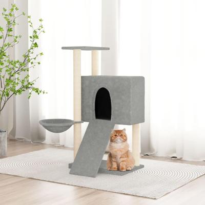 VidaXL Kattenmeubel met sisal krabpalen 96 cm lichtgrijs VidaXL Kattenmeubel met sisal krabpalen 96 cm lichtgrijs