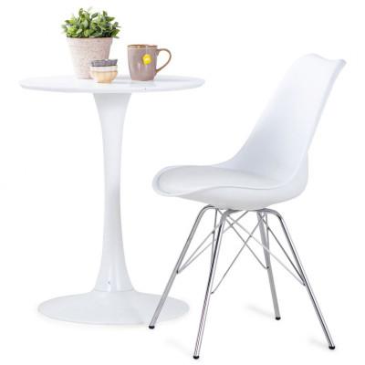 vidaXL Eetkamerstoelen 2 st kunstleer wit