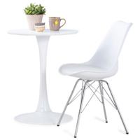 vidaXL Eetkamerstoelen 2 st kunstleer wit - thumbnail